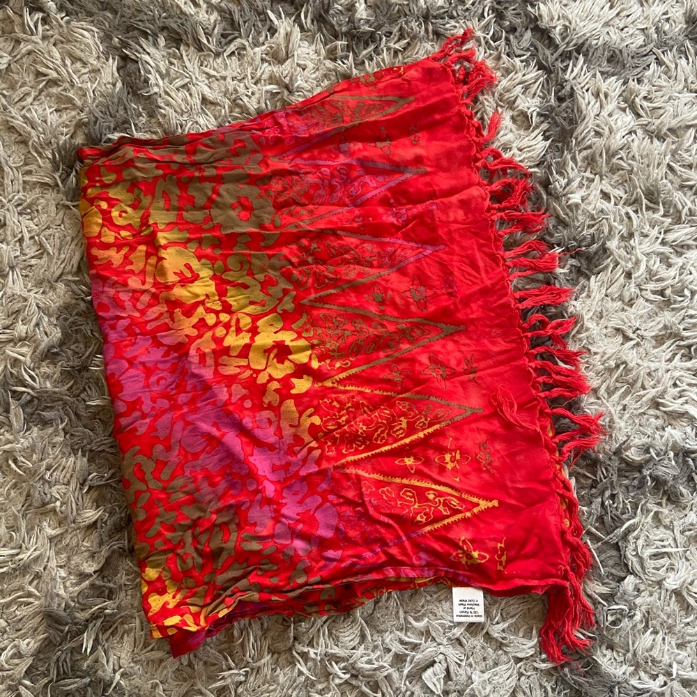Multi-Colored Leopard and Tropical Print Sarong